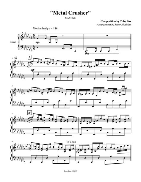 metal crusher sheet music|metal crusher undertale.